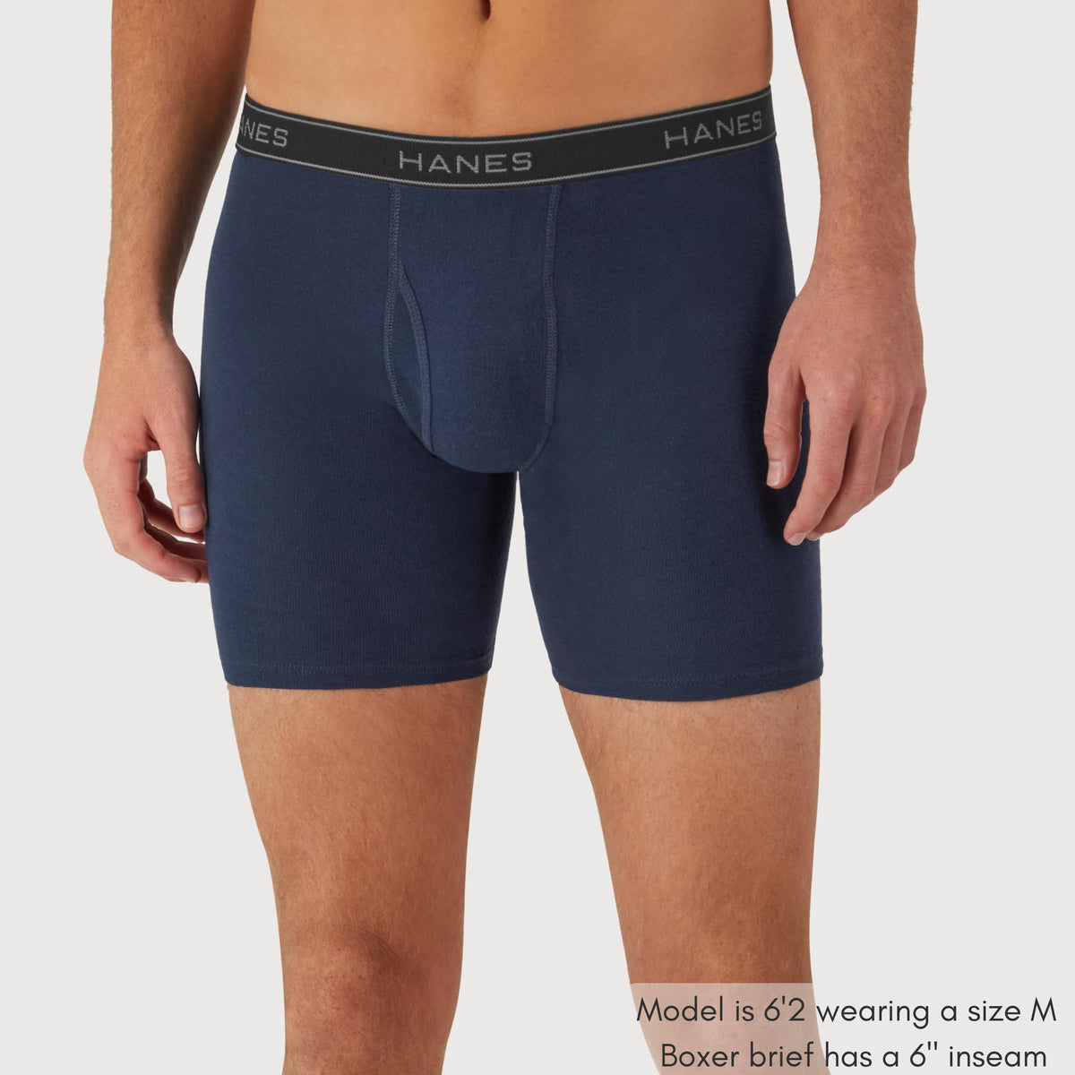 Hanes Paquete de calzoncillos tipo bóxer para hombre, de algodón fresco y transpirable, absorbe la humedad para hombre, sin enrollamiento