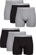 Hanes Paquete de calzoncillos tipo bóxer para hombre, de algodón fresco y transpirable, absorbe la humedad para hombre, sin enrollamiento
