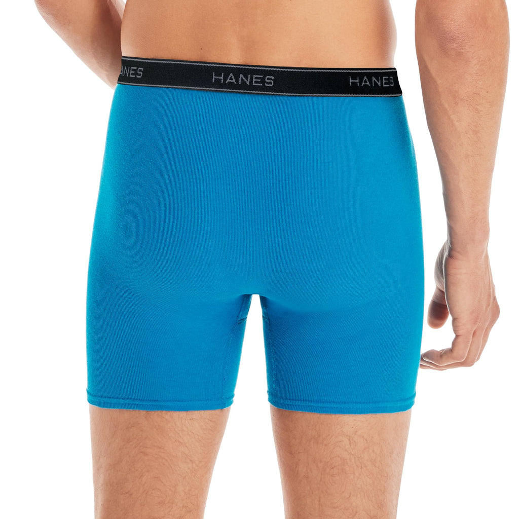 Hanes Paquete de calzoncillos tipo bóxer para hombre, de algodón fresco y transpirable, absorbe la humedad para hombre, sin enrollamiento