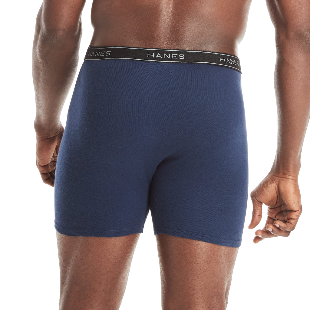 Hanes Paquete de calzoncillos tipo bóxer para hombre, de algodón fresco y transpirable, absorbe la humedad para hombre, sin enrollamiento