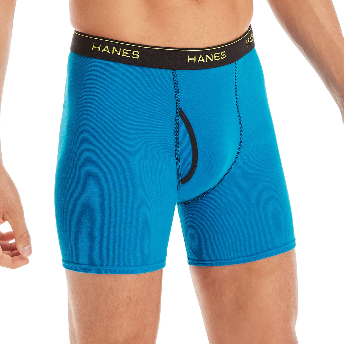 Hanes Paquete de calzoncillos tipo bóxer para hombre, de algodón fresco y transpirable, absorbe la humedad para hombre, sin enrollamiento