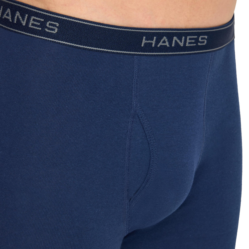 Hanes Paquete de calzoncillos tipo bóxer para hombre, de algodón fresco y transpirable, absorbe la humedad para hombre, sin enrollamiento