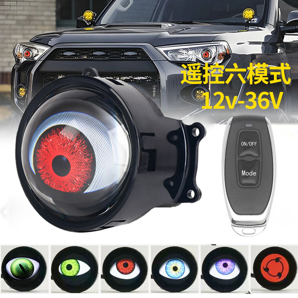 Demon Eye LED Car Headlight — 33 RGB Modes with Remote Control