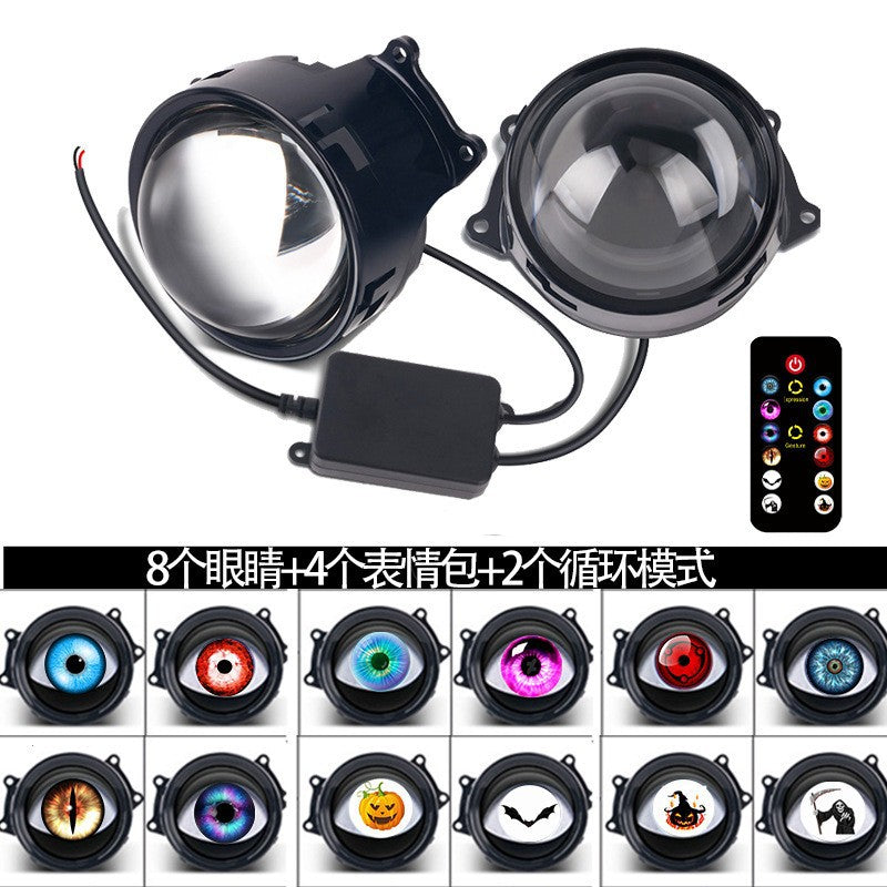 Demon Eye LED Car Headlight — 33 RGB Modes with Remote Control