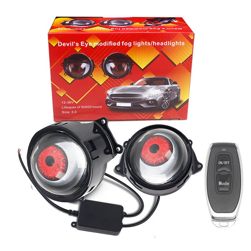 Demon Eye LED Car Headlight — 33 RGB Modes with Remote Control