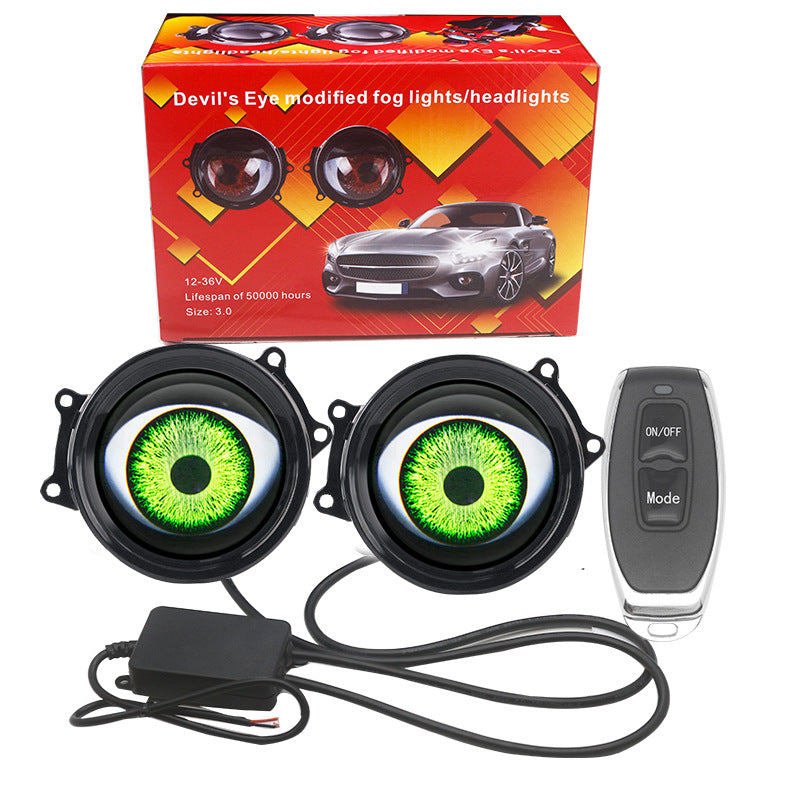 Demon Eye LED Car Headlight — 33 RGB Modes with Remote Control