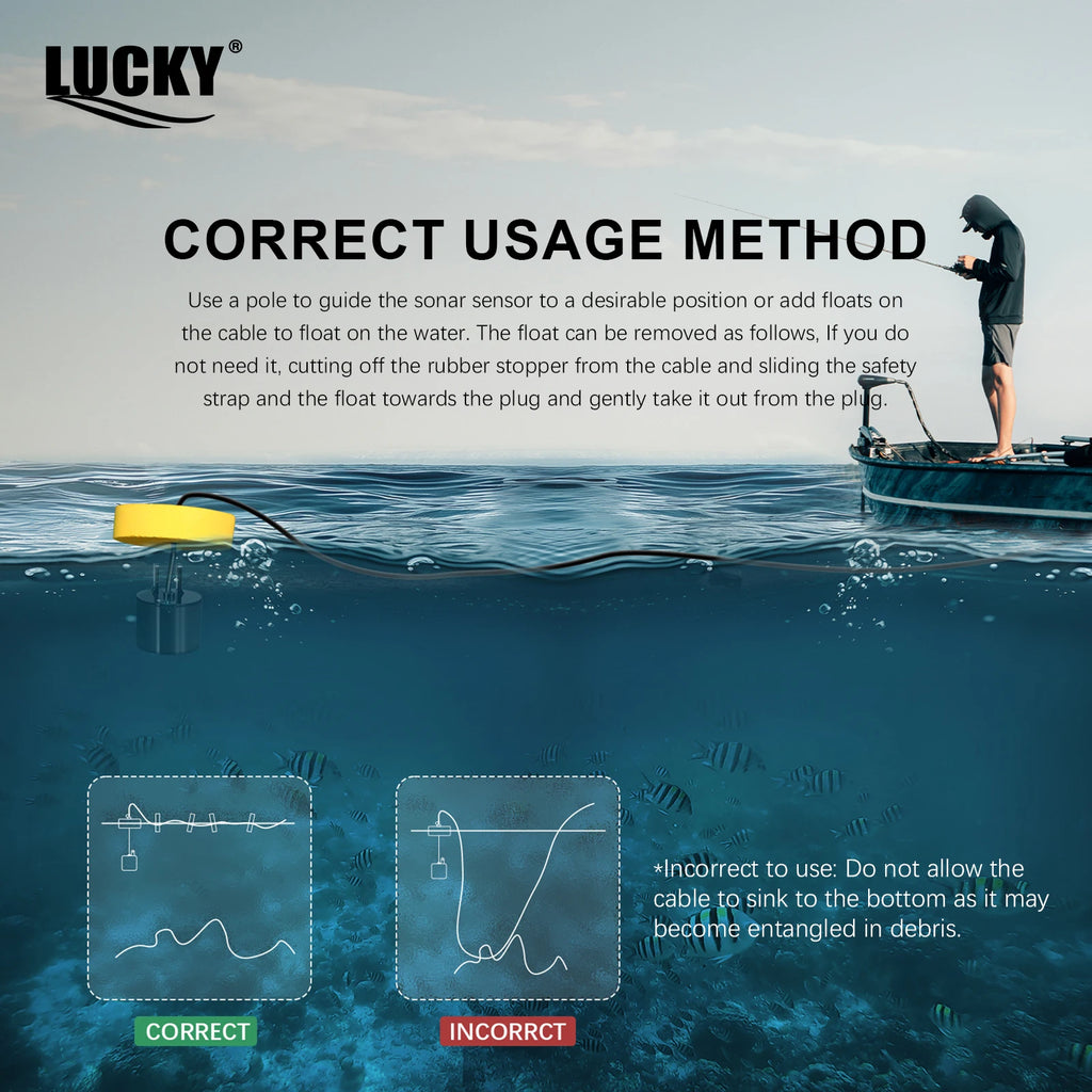 Portable Sonar Fish Finder — 100M Depth, Fish Alarm & LCD Display