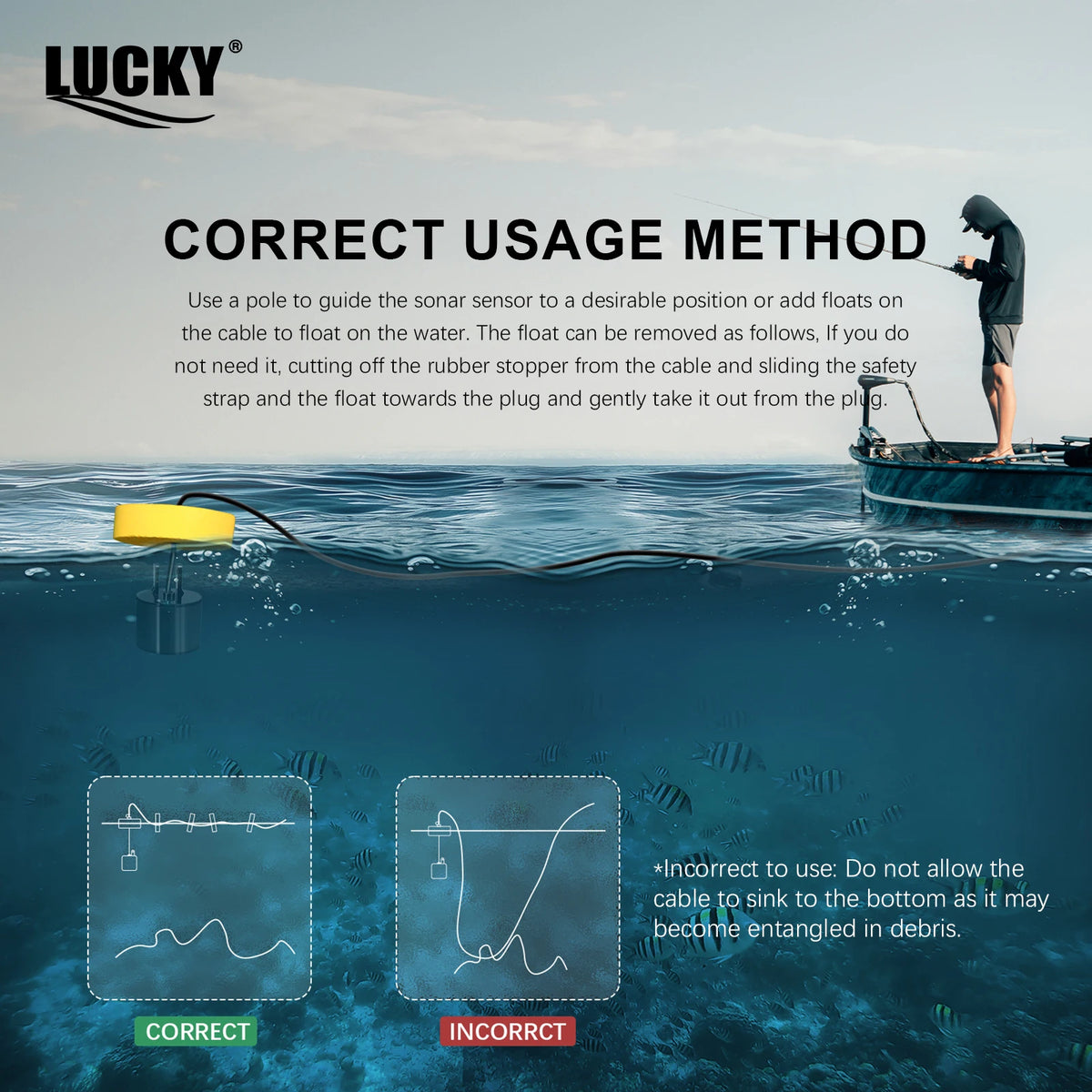 Portable Sonar Fish Finder — 100M Depth, Fish Alarm & LCD Display