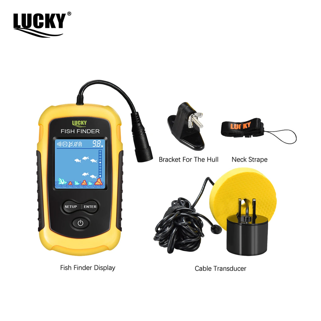 Portable Sonar Fish Finder — 100M Depth, Fish Alarm & LCD Display