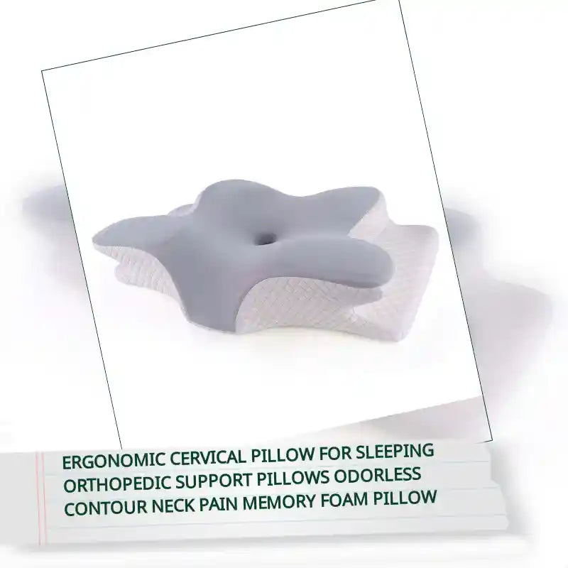 Ergonomic Cervical Pillow For Sleeping Orthopedic Support Pillows Odorless Contour Neck Pain Memory Foam Pillow by@Outfy